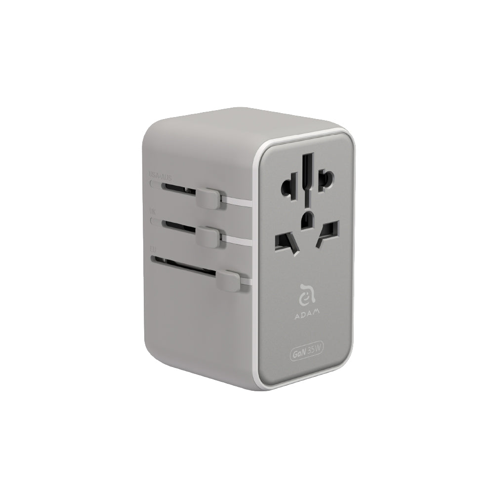 T35L - Adaptador de viaje universal de 35W con cable USB-C integrado