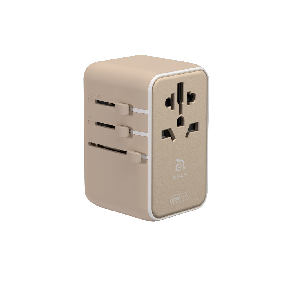 T35L - Adaptador de viaje universal de 35W con cable USB-C integrado
