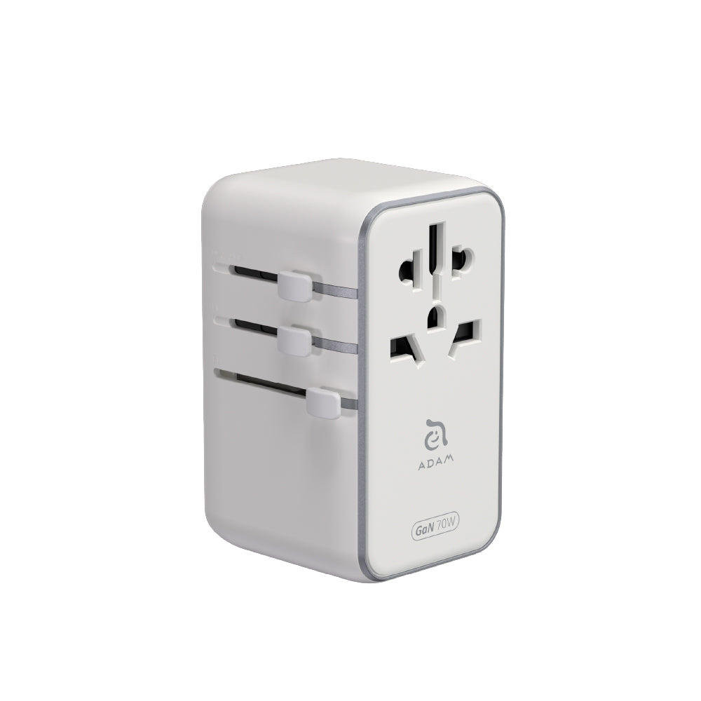 T70L - Adaptador de viaje universal de 70W con cable USB-C integrado
