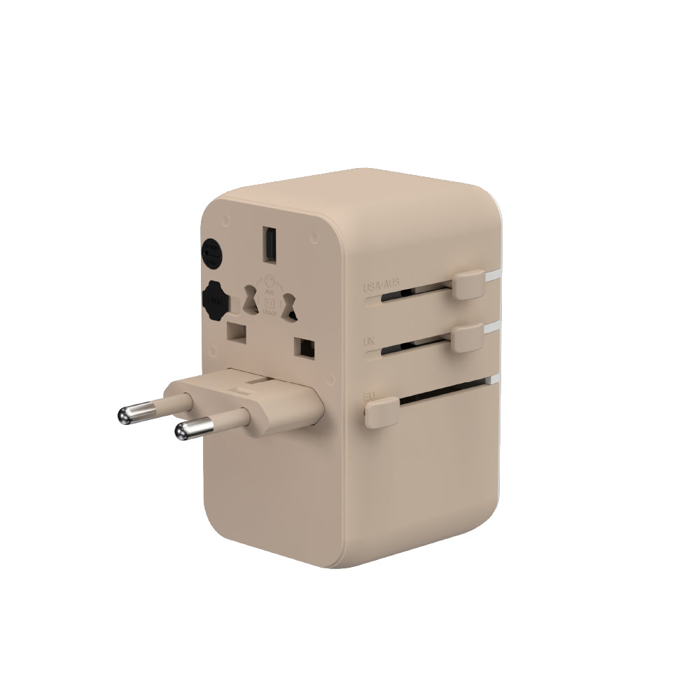 T35L - Adaptador de viaje universal de 35W con cable USB-C integrado