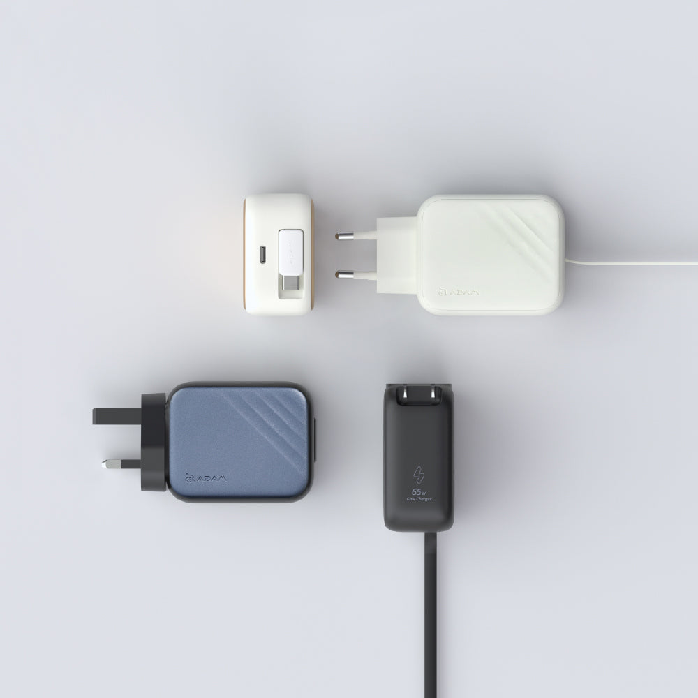 L65 - Cargador de pared GaN de 65W con cable USB-C integrado