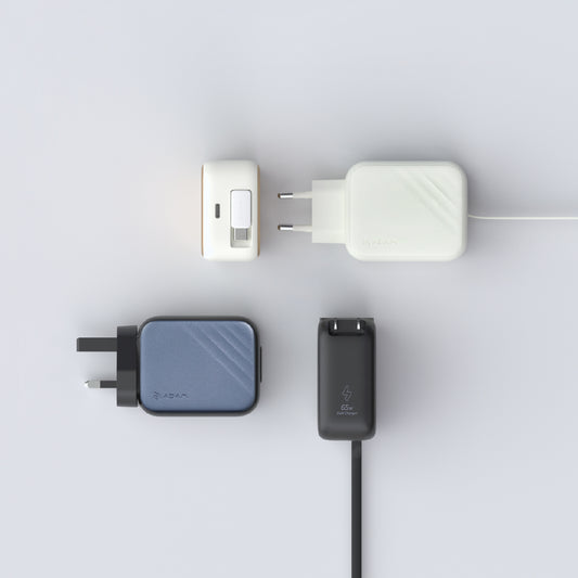 L65 - Cargador de pared GaN de 65W con cable USB-C integrado
