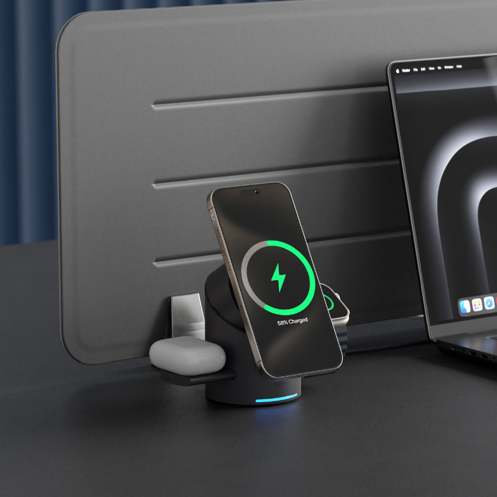 Mag Tube - Estación de carga inteligente 3 en 1 con Qi2