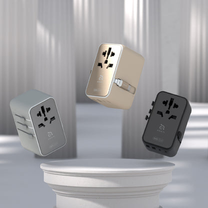 T35L - Adaptador de viaje universal de 35W con cable USB-C integrado