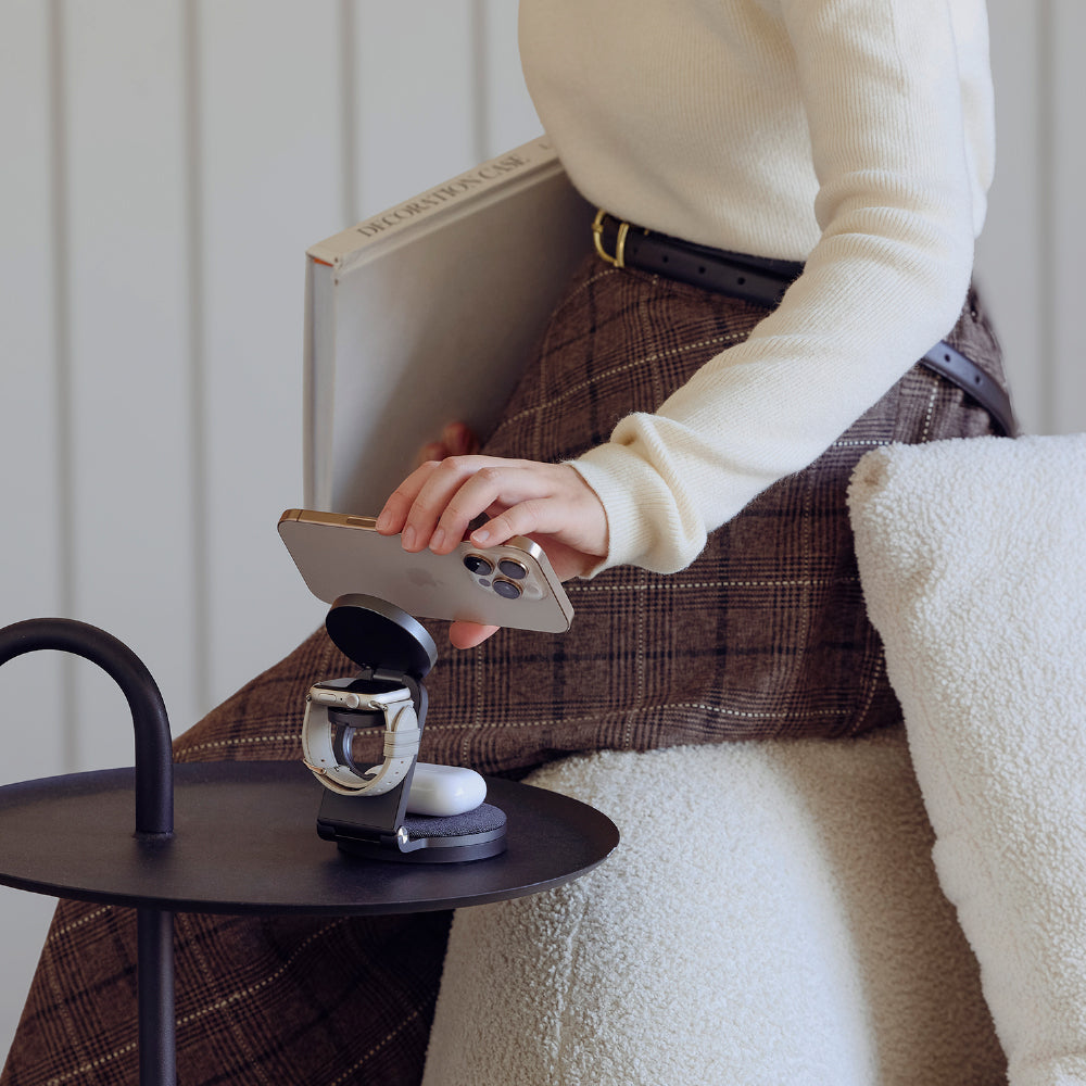 Mag 360 - Base de carga inalámbrica magnética plegable 3 en 1 con Qi2