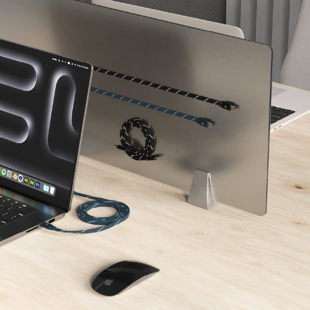 MF100 / MF200 - Cable magnético plano de carga USB-C a USB-C 60W