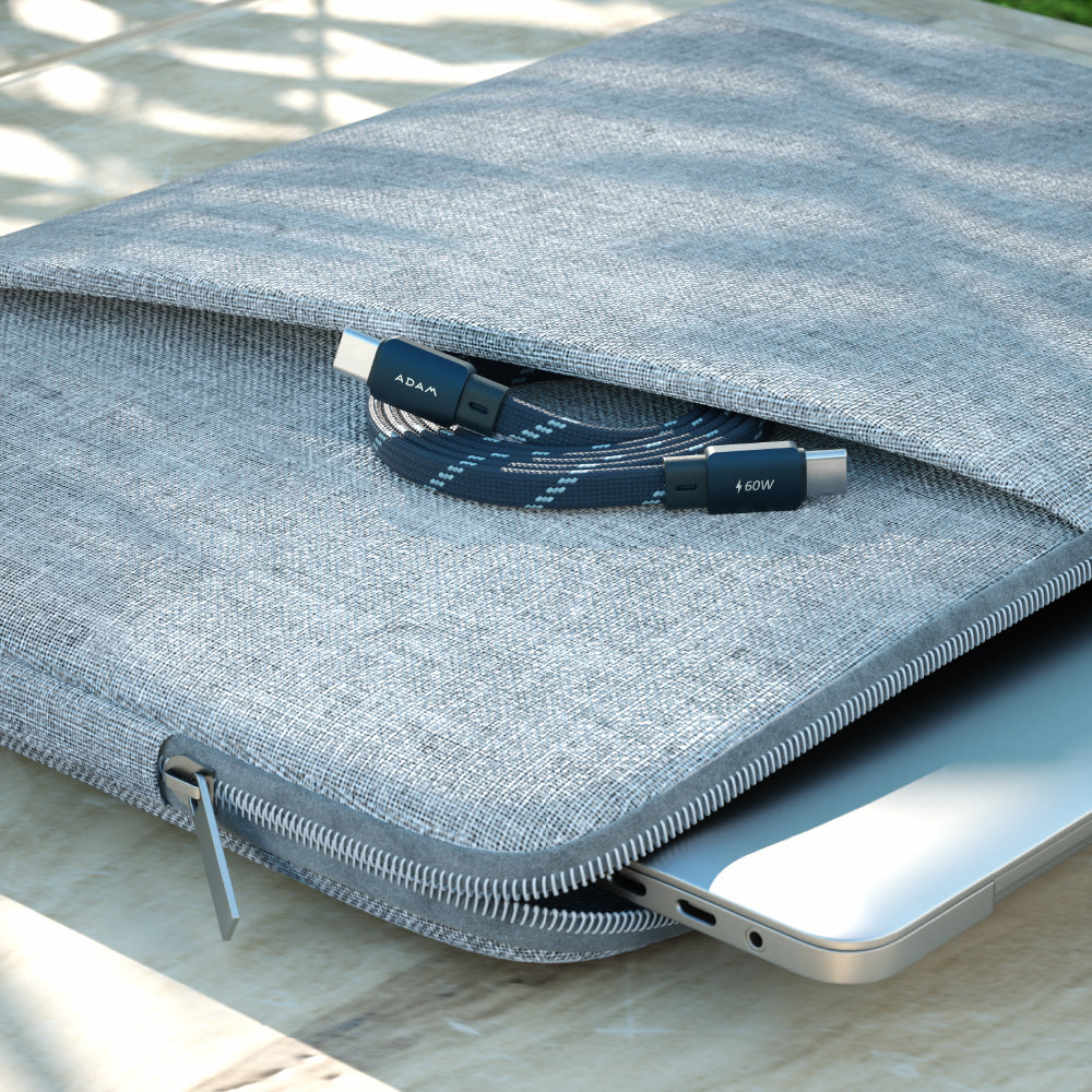 MF100 / MF200 - Cable magnético plano de carga USB-C a USB-C 60W